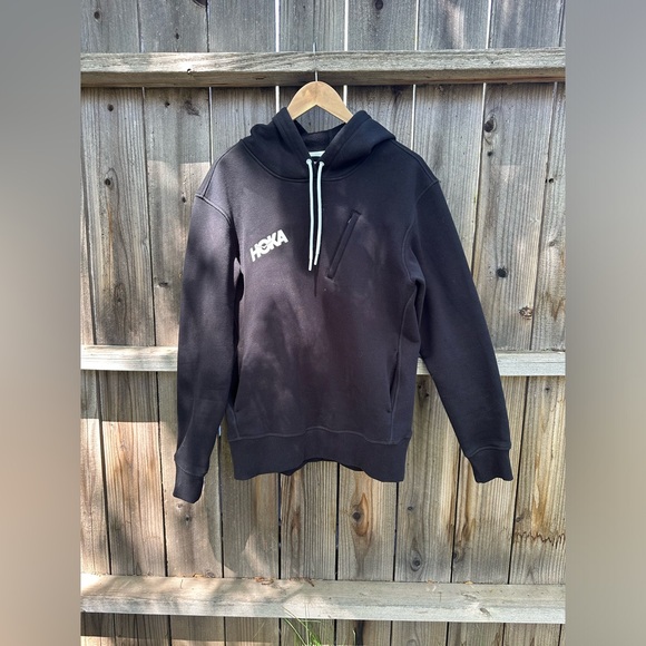 Hoka Tops - Hoka One Women’s Running Hoodie Like New Size Medium Black White Logo